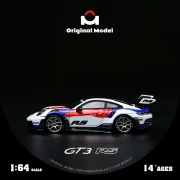 Original Model Porsche 992 GT3 RS Red Blue White 1:64 bok