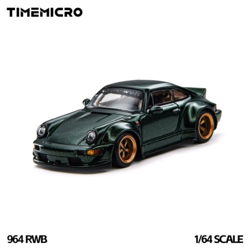 TimeMicro Porsche RWB 964 Green 1:64 przód detal