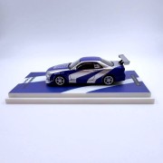 Time Micro Nissan Skyline R34 Blue silver Ordinary 1:64 bok
