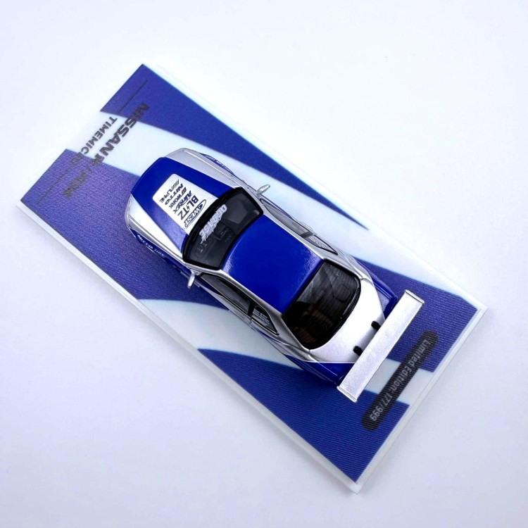 Time Micro Nissan Skyline R34 Blue silver Ordinary 1:64 góra
